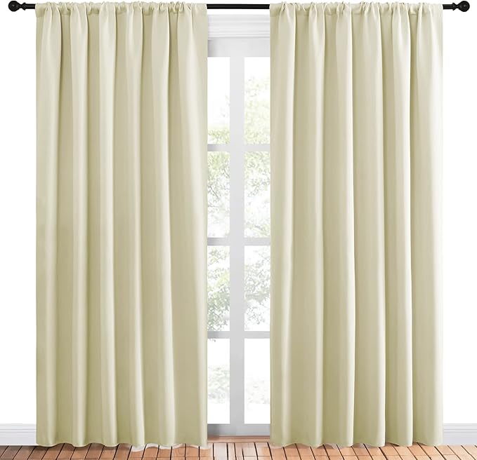 NICETOWN Living Room Curtains, Home Decorations Thermal Insulated Solid Rod
