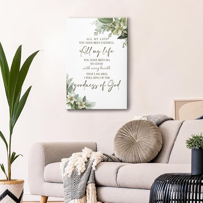 HIWX Christian Wall Decor, All My Life You Have Been Faithful Bible Verse