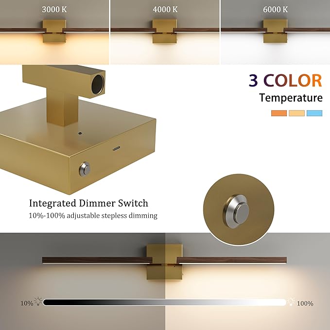 Rayogale 32 Inch Rechargeable Battery Operated Wall Sconce Set 2, 8000mAh