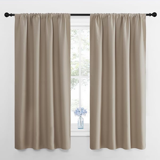 NICETOWN Kitchen Curtains, Short Blackout Drapes, 34 in x 45 in, Thermal