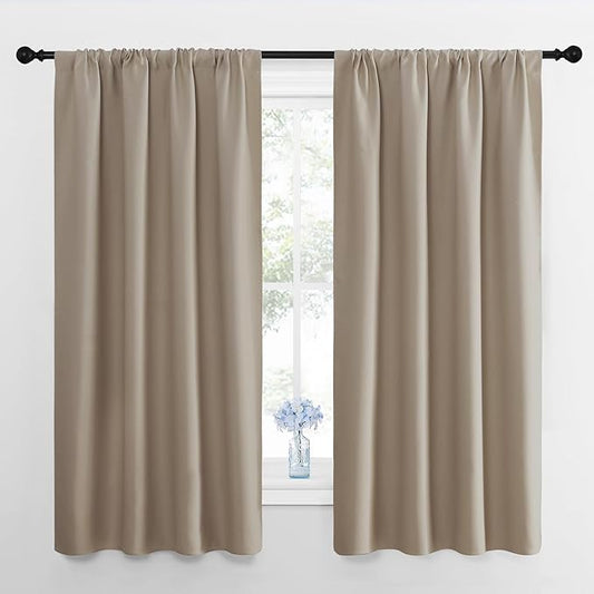 NICETOWN Kitchen Curtains, Short Blackout Drapes, 34 in x 45 in, Thermal