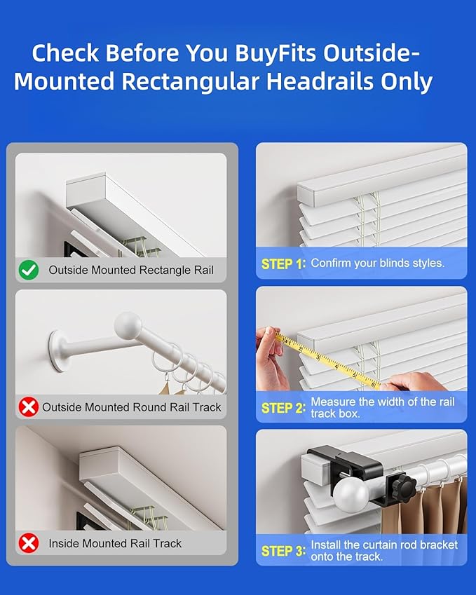 Over-Blinds Curtain Rod Brackets