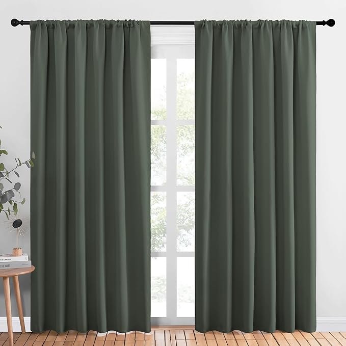 NICETOWN Living Room Curtains, Dark Mallard, 1 Pair, 70 x 84-inch, Home