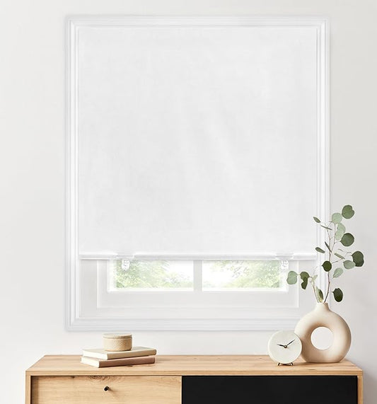 LazBlinds 100% Blackout Roller Shades, No Tools No Drill Cordless Blinds
