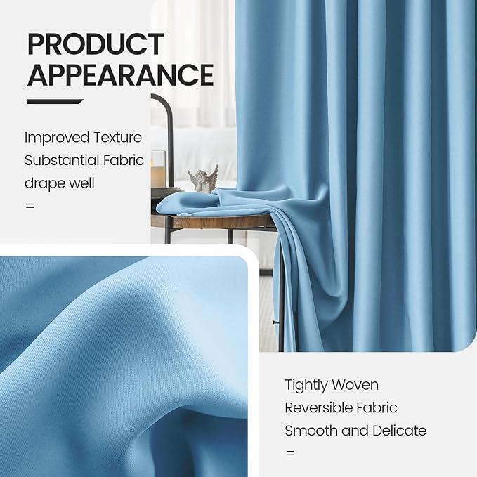 Ceiling Pinch Pleated Blackout Drapes 52 x 108 Inch Length 2 Panels