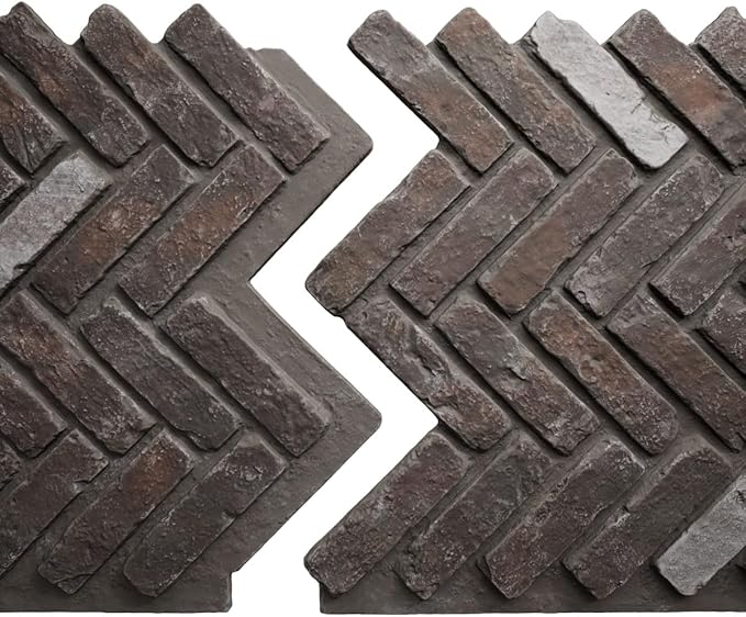 EverStone Herringbone Faux Brick Panel, 46 1/2"W x 25 1/4"H x 1"D, French