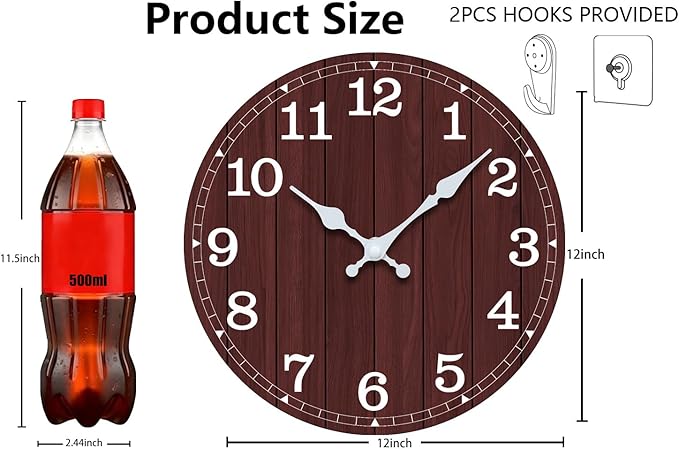 Wall Clock, Modern Wall Clocks Battery Operated, Silent Non Ticking Clock