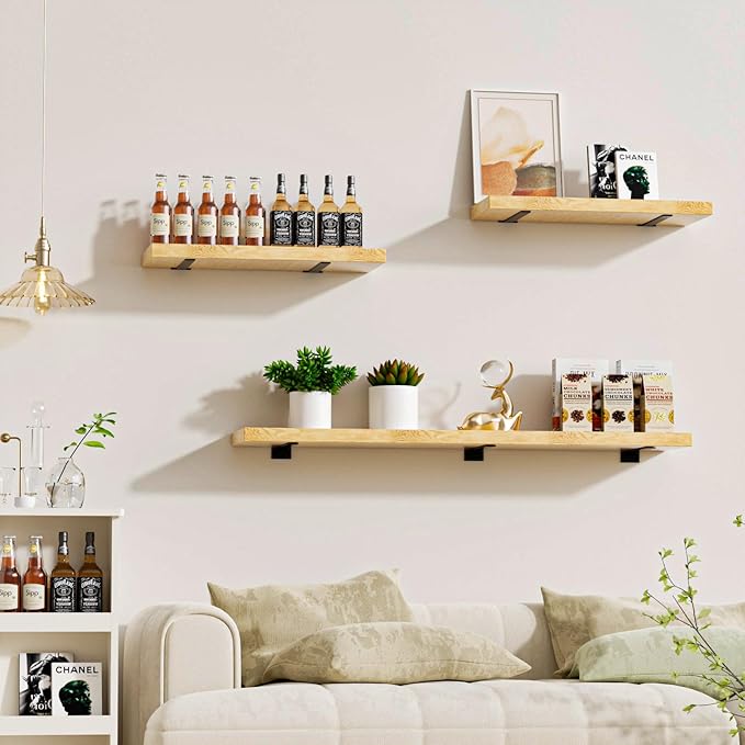 6 Pack - 10 inch Black Hidden L Shelf Bracket Iron Floating Shelf Brackets