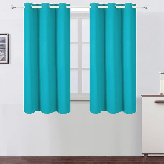 LEMOMO Teal Blackout Curtains 34 x 54 Inch Length/Set of 2 Curtain
