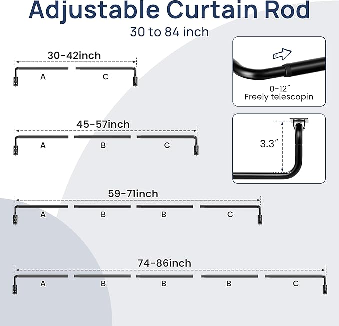 ENJOYBASICS Blackout Curtain rod