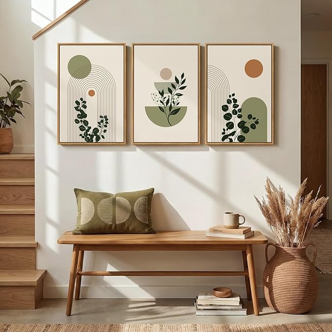 3 Piece Framed Abstract Boho Wall Art