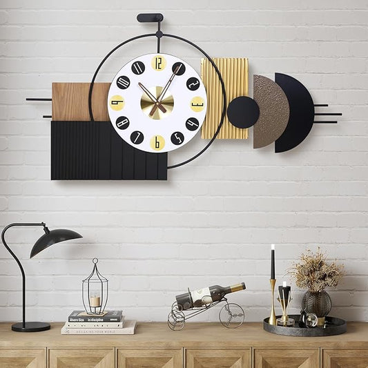 Luxury Modern Wall Clocks-Large Geometric Dial Wall Clock Battery Operated