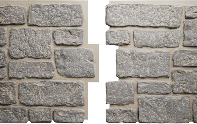 EverStone Cobblestone Faux Stone Panel, Birch Color