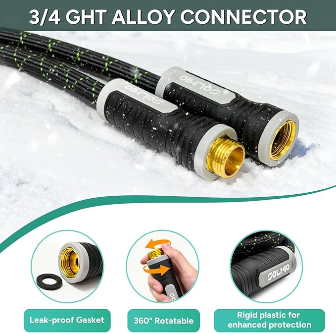 Garden Hose 50FT, Flexible Lightweight Non-Expandable Water Hose with 10 Function Nozzle,No-Kink, Leak-Proof, Burst-Resistant, High-Pressure for Yard, Outdoor