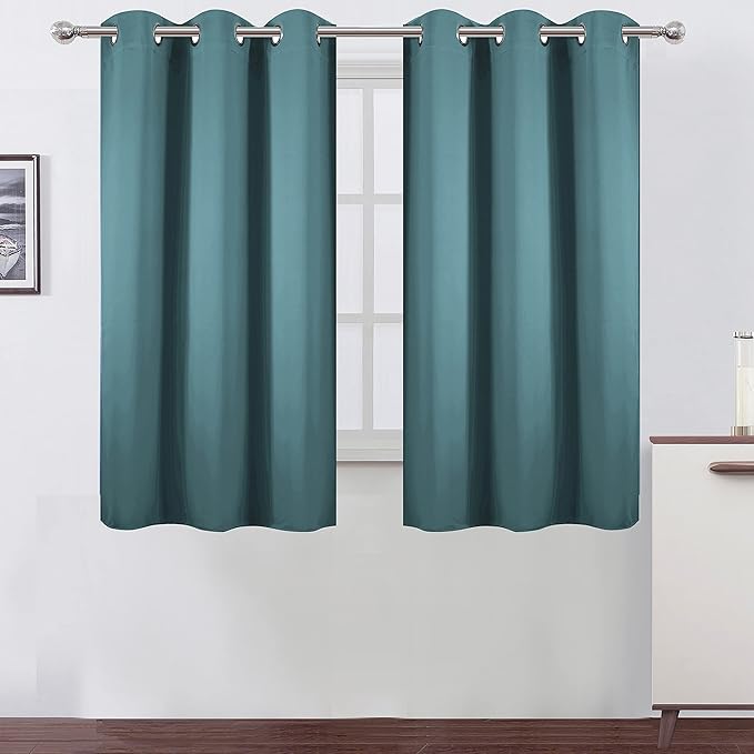 LEMOMO Sea Teal Thermal Blackout Curtains/38 x 54 Inch/Set of 2 Panels Room