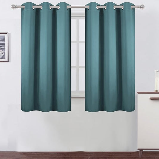LEMOMO Sea Teal Thermal Blackout Curtains/38 x 54 Inch/Set of 2 Panels Room