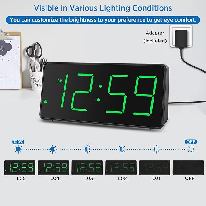 Peakeep Digital Clock, Alarm Clock