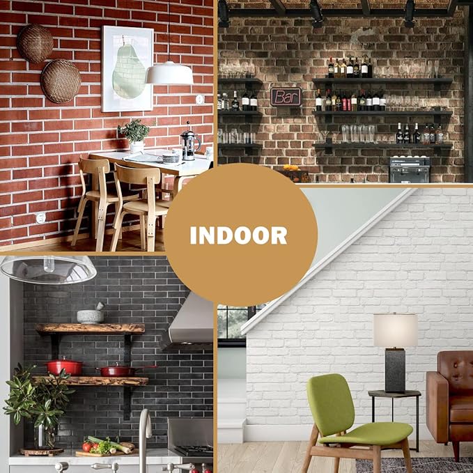 100 Red Faux Brick Wall Tiles, Inorganic Minerals, 3D Thin Brick Veneers