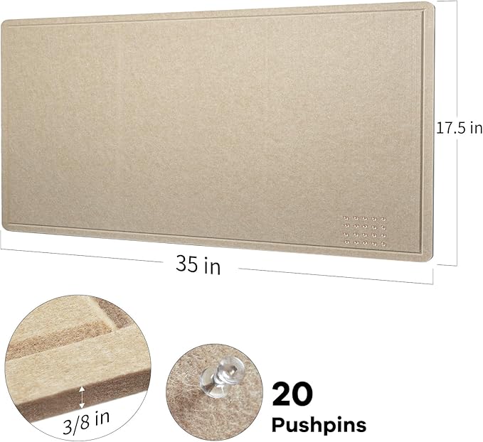 Lightomorrow Bulletin Board, 35 x 17 1/2 inches Felt Board
