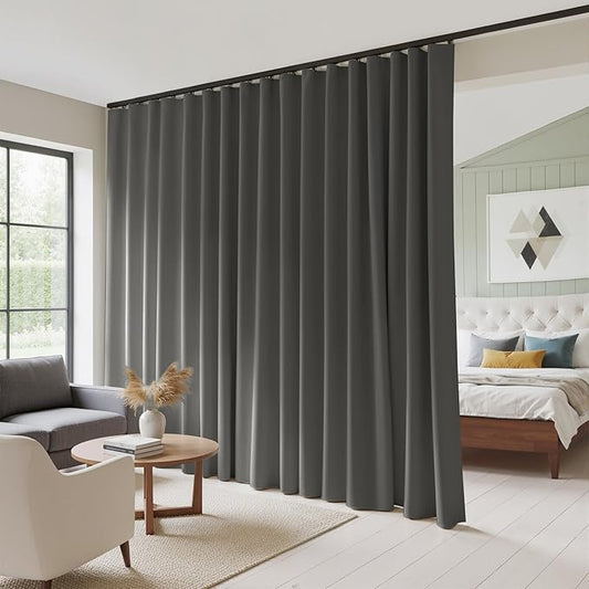 RYB HOME Full Blackout Curtain for Sliding Glass Doors/Theater, Thermal
