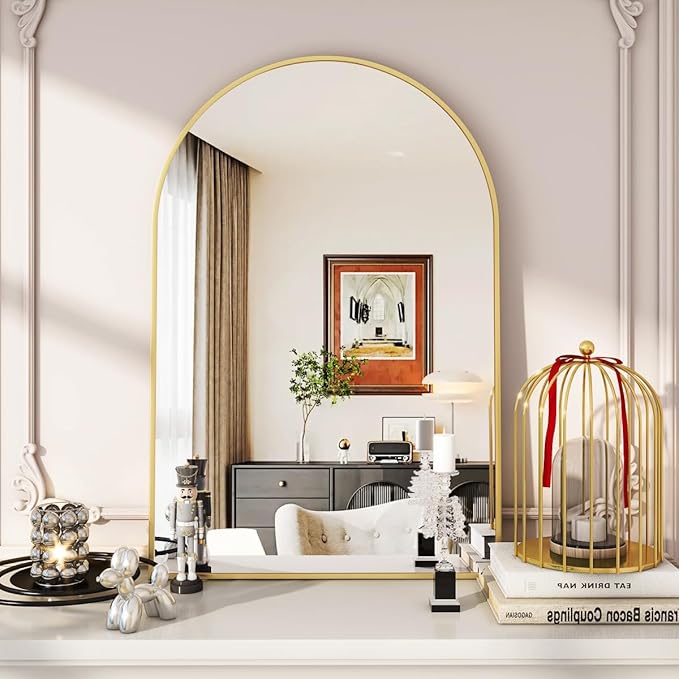 VooBang Arched Wall Mirror, 24 x 36 inch Arch Bathroom Mirror, Wall Mounted