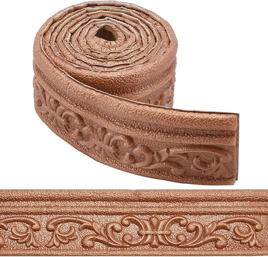CRASPIRE 82.5 x 3 Inch Brown Crown Molding Peel and Stick Self Adhesive