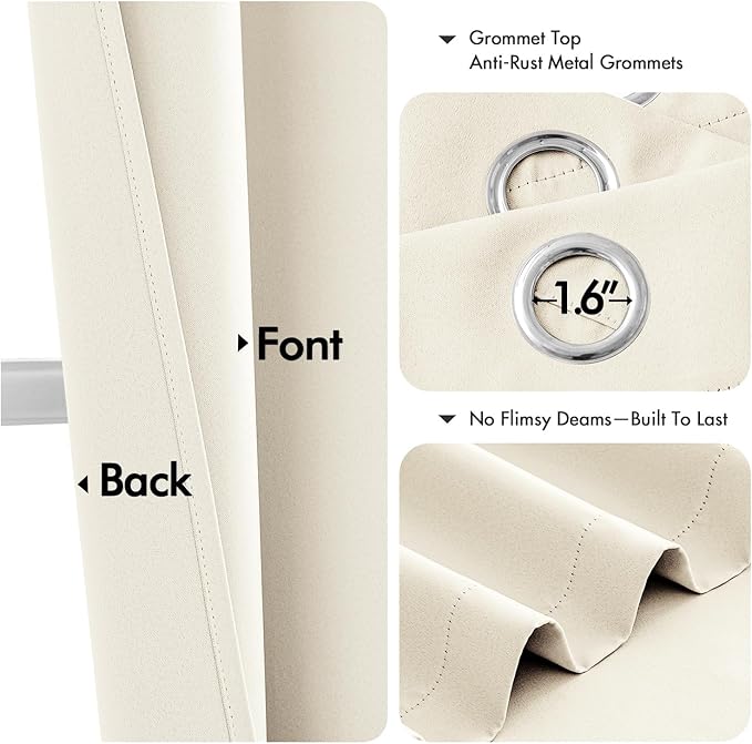 MIULEE Blackout Curtains for Bedroom Living Room 2 Panels, Thermal Insulated
