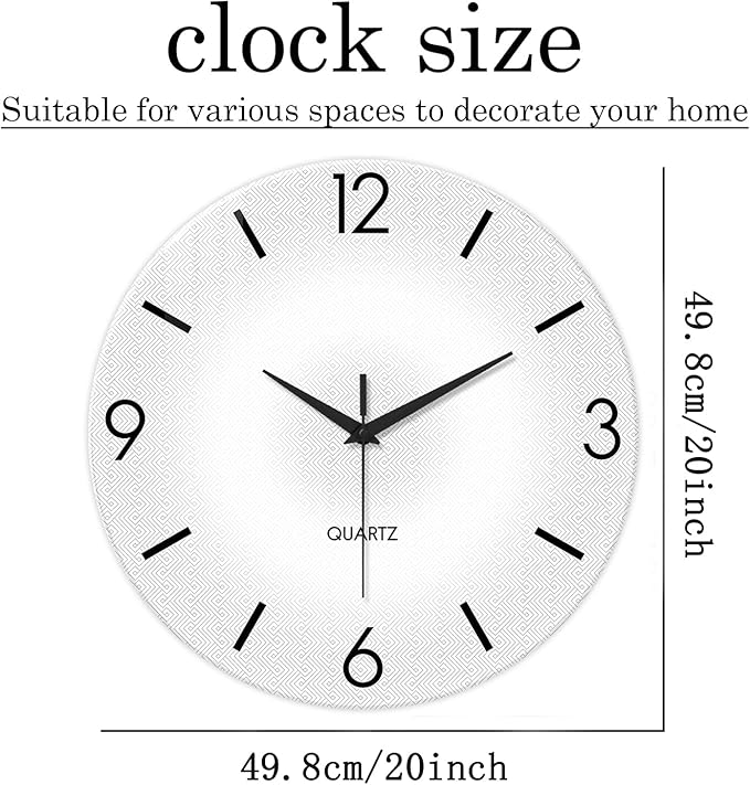 XFM Modern Simple Wall Clock 20 Inch Silent Wall Clocks Battery Operated Large