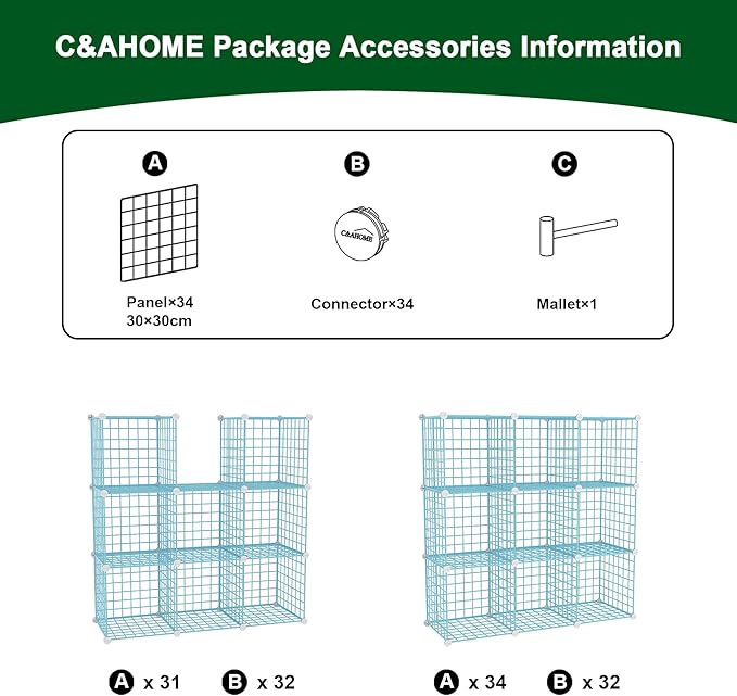 C&AHOME Wire Cube Storage, 9