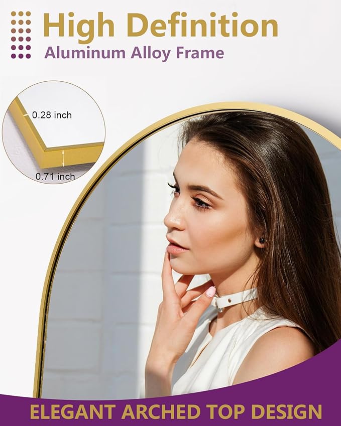 DMWOODFL 58"x18" Arched Full Length Mirror