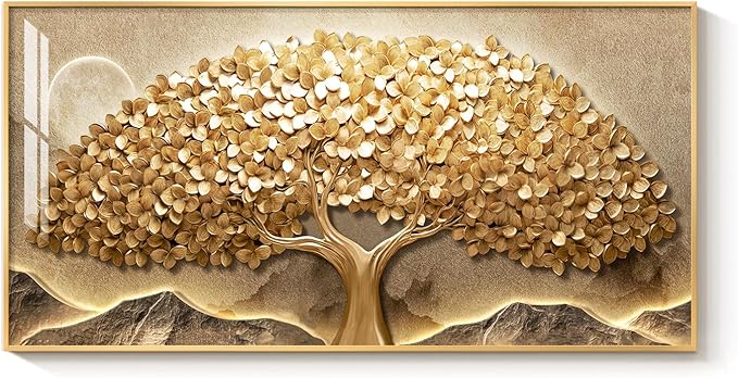 Large Framed Gold Tree of Life Wall Art