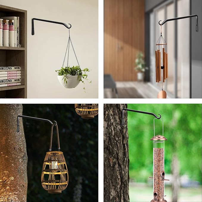 FEED GARDEN 2 Pack 12 Inch Hanging Plant Bracket Wall Hooks Decorative Plant
