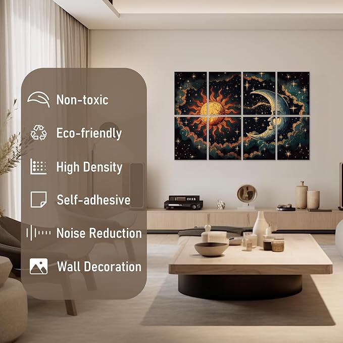 Art Acoustic Panels Tiles Decorative Room Sound Proof Foam Absorbing Panels