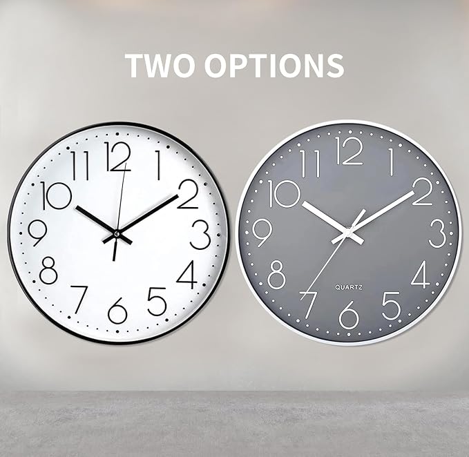 SIN&MI Wall Clock Silent & Non Ticking Modern Quartz Battery Operated Digital