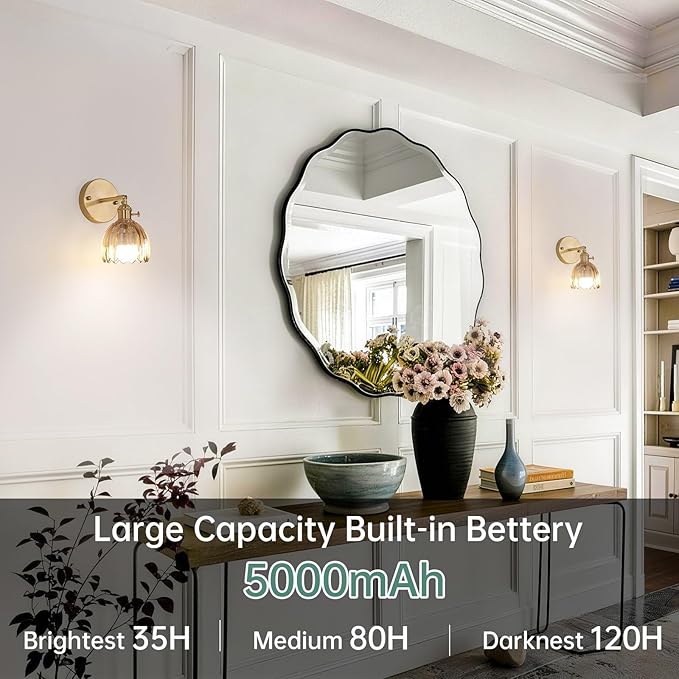Shenmoyl Vintage Battery Operated Wall Sconce