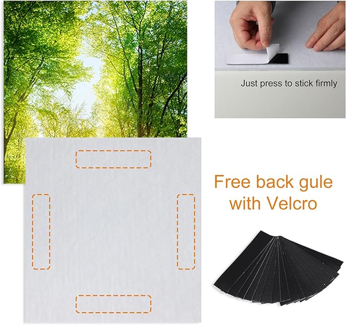 YPY Sound Proofing Panels for Walls Morning sunrise forest green trees: 6 Pack