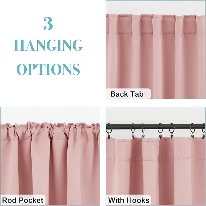 RYB HOME Blackout Curtains for Bedroom, Window Shades Thermal Insulating