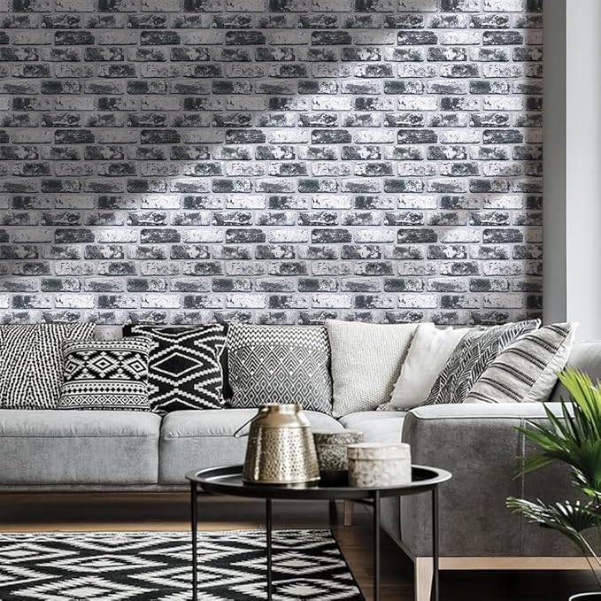 COMSTICKC 3D Faux Brick Wall Panels Peel and Stick Wall Stickers, Small Size