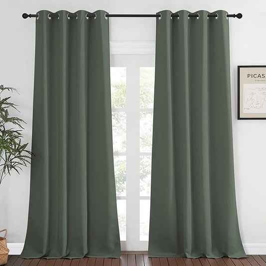NICETOWN Blackout Curtain for Windows 120 inch Long
