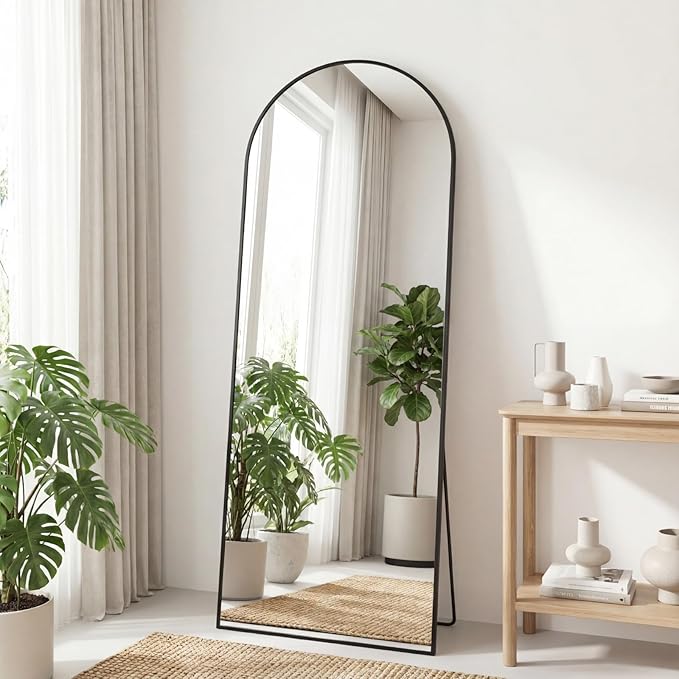 Sweetcrispy 56"x21" Arched Full Length Mirror, Leaning or Standing Full Body