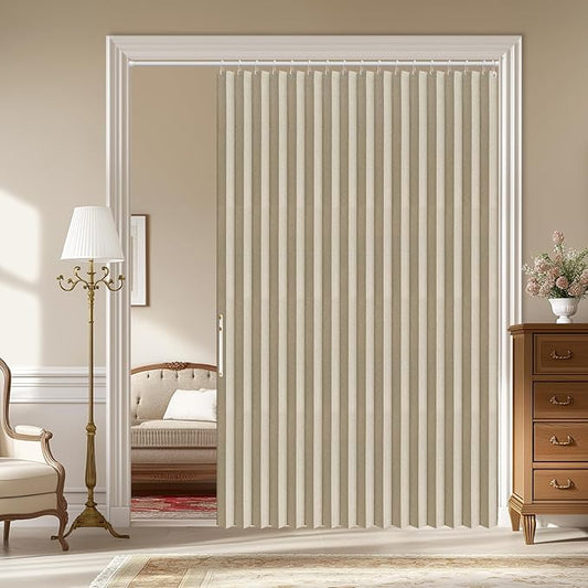 AJAZZ 100% Blackout Folding Door Accordion Door Closet Doors Curtain Invisible