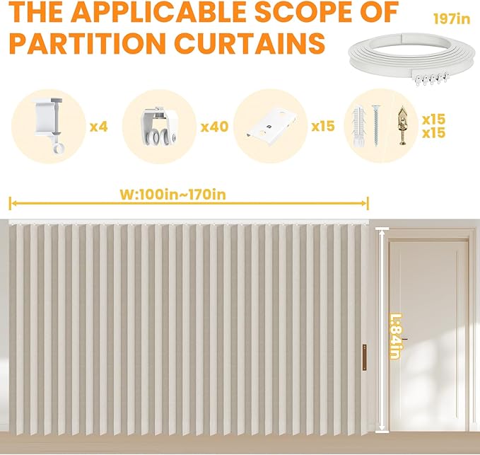 100% Blackout Room Divider Curtains Screen Partitions
