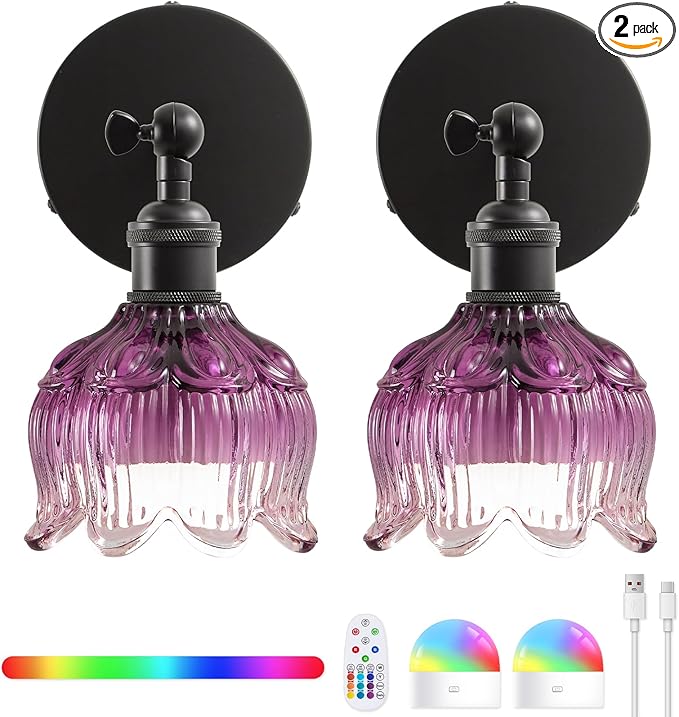 Vintage Wall Sconce - 5000mAh Rechargeable Dimmable Wireless Powered Light