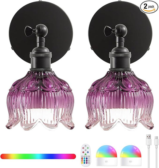 Vintage Wall Sconce - 5000mAh Rechargeable Dimmable Wireless Powered Light