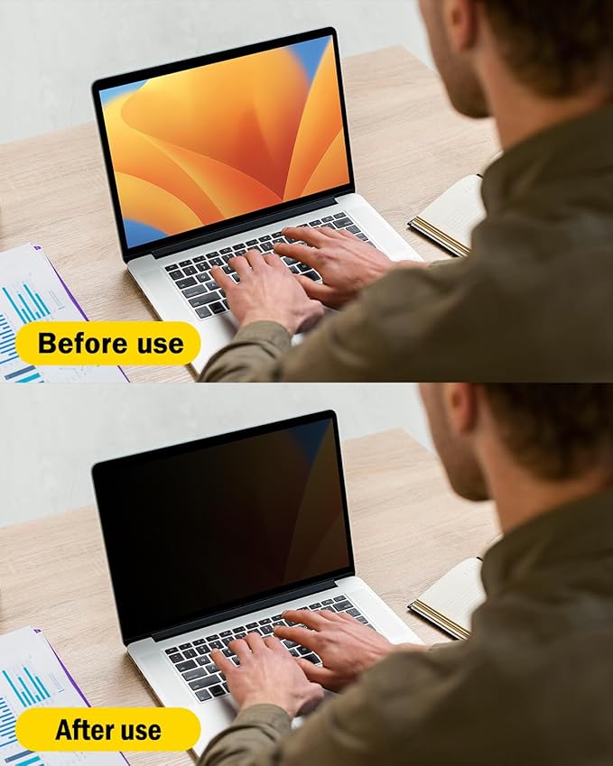 F FORITO 360° Privacy Screen Protector Compatible with MacBook Pro 13 inch (2016, 2017, 2018, 2019, 2020, 2021, 2022, M1, M2), Anti Peeping, Anti Glare and Scratch Resistant Laptop Privacy Screen