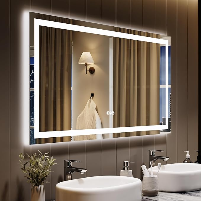 LED Bathroom Mirror 50 x 26 inch, Lighted Bathroom Vanity Mirror