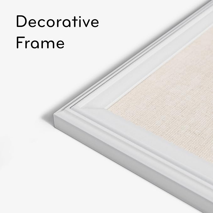 U Brands Farmhouse Linen Bulletin Board, Wall Mounted Pin Board