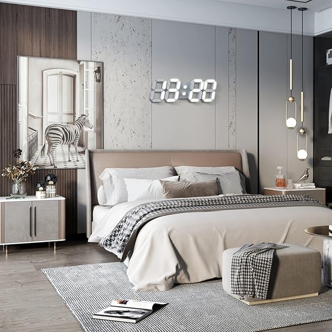 3D LED Digital Wall Clock/Desk Alarm Clock