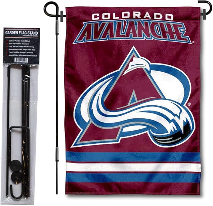 WinCraft Colorado Avalanche Garden Flag with Pole Stand Holder