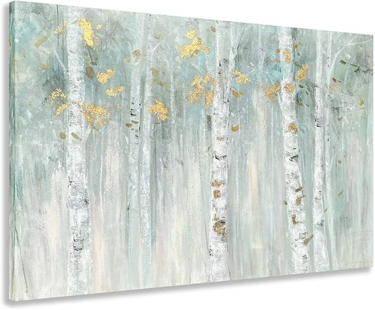 Yihui Arts Birch Tree Canvas Wall Art